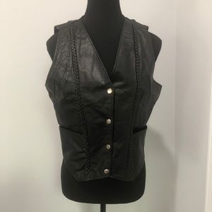 Black leather vest